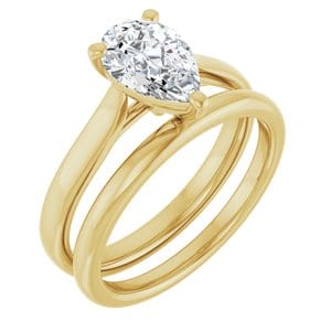 Rings 14K Yellow 9x6 mm Pear Engagement Ring Mounting