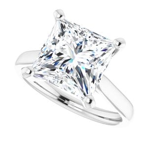 Rings 14K White 9 mm Square Engagement Ring Mounting