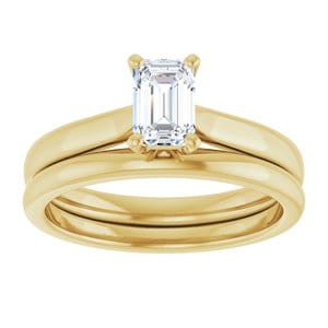 Rings 14K Yellow 6x4 mm Emerald Engagement Ring Mounting