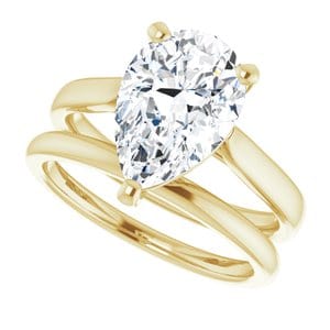 Rings 14K Yellow 12x8 mm Pear Engagement Ring Mounting