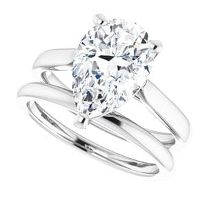 Rings Platinum 12x8 mm Pear Engagement Ring Mounting