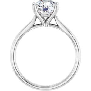 Rings Platinum 8 mm Round Engagement Ring Mounting