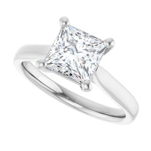 Rings Platinum 6.5 mm Square Engagement Ring Mounting