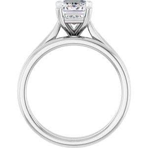 Rings Platinum 8x6 mm Emerald Engagement Ring Mounting