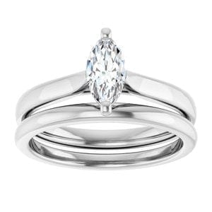Rings 14K White 8x4 mm Marquise Engagement Ring Mounting