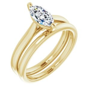 Rings 14K Yellow 9x4.5 mm Marquise Engagement Ring Mounting