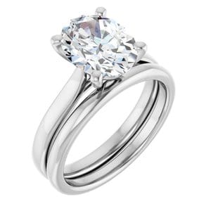 Rings Platinum 10x8 mm Oval Engagement Ring Mounting