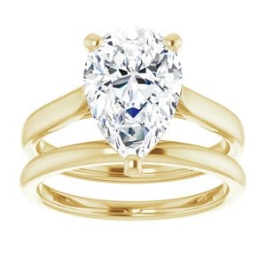 Rings 14K Yellow 12x8 mm Pear Engagement Ring Mounting