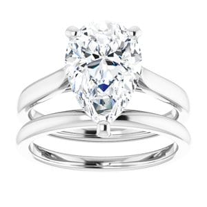 Rings Platinum 12x8 mm Pear Engagement Ring Mounting