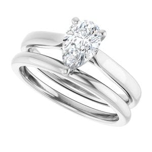 Rings 14K White 8x5 mm Pear Engagement Ring Mounting