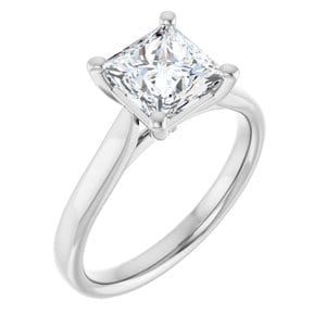 Rings Platinum 6.5 mm Square Engagement Ring Mounting