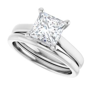 Rings Platinum 6.5 mm Square Engagement Ring Mounting
