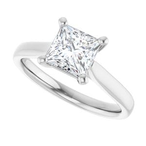 Rings Platinum 6 mm Square Engagement Ring Mounting
