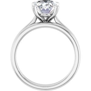 Rings Platinum 10x8 mm Oval Engagement Ring Mounting