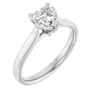 Rings 14K X1 White 6x6 mm Heart Engagement Ring Mounting