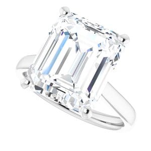 Rings 14K White 12x10 mm Emerald Engagement Ring Mounting