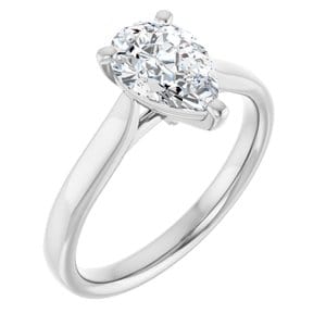 Rings 14K White 9x6 mm Pear Engagement Ring Mounting