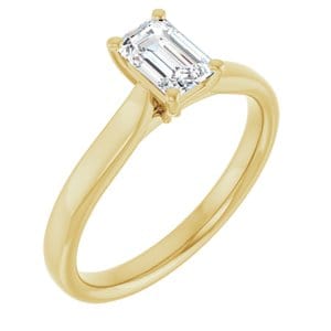 Rings 14K Yellow 6x4 mm Emerald Engagement Ring Mounting