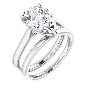 Rings Platinum 12x8 mm Pear Engagement Ring Mounting