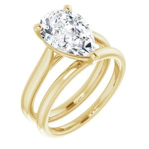 Rings 14K Yellow 12x8 mm Pear Engagement Ring Mounting