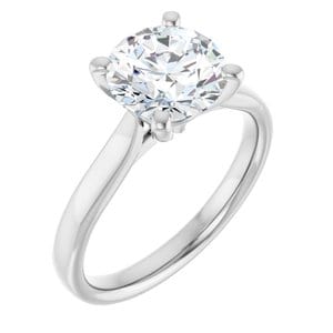 Rings Platinum 8.2 mm Round Engagement Ring Mounting