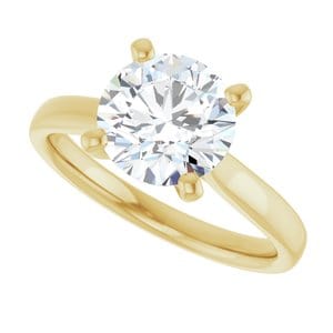 Rings 14K Yellow 8.2 mm Round Engagement Ring Mounting