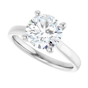 Rings Platinum 8.2 mm Round Engagement Ring Mounting