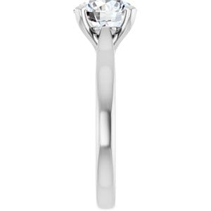 Rings Platinum 8 mm Round Engagement Ring Mounting