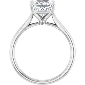 Rings Platinum 6.5 mm Square Engagement Ring Mounting