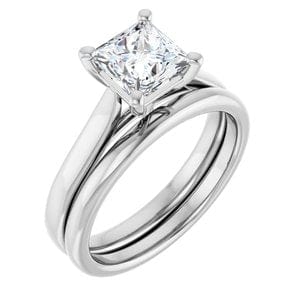 Rings Platinum 6 mm Square Engagement Ring Mounting