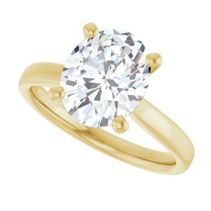 Rings 18K Yellow 10x8 mm Oval Engagement Ring Mounting