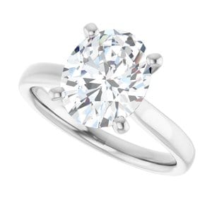Rings Platinum 10x8 mm Oval Engagement Ring Mounting