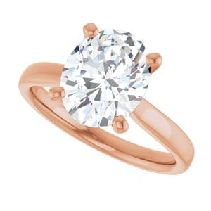 Rings 14K Rose 10x8 mm Oval Engagement Ring Mounting