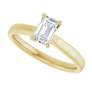 Rings 14K Yellow 6x4 mm Emerald Engagement Ring Mounting