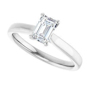 Rings 14K White 6x4 mm Emerald Engagement Ring Mounting