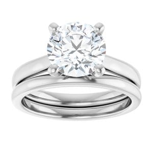 Rings Platinum 8.2 mm Round Engagement Ring Mounting