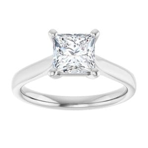 Rings Platinum 6 mm Square Engagement Ring Mounting