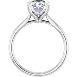 Rings Platinum 10x8 mm Oval Engagement Ring Mounting
