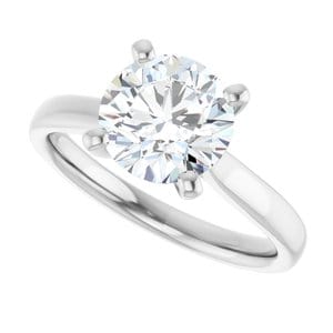 Rings Platinum 8 mm Round Engagement Ring Mounting