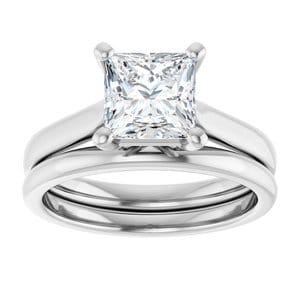 Rings Platinum 6.5 mm Square Engagement Ring Mounting