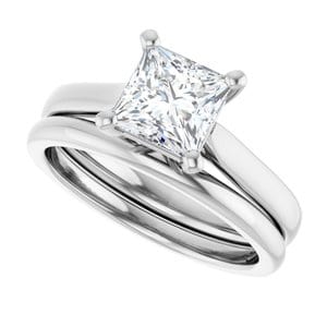 Rings Platinum 6 mm Square Engagement Ring Mounting