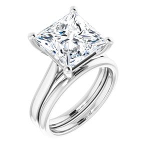Rings 14K White 10 mm Square Engagement Ring Mounting