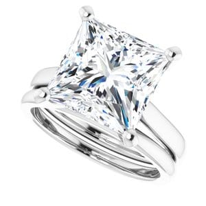 Rings 14K White 10 mm Square Engagement Ring Mounting
