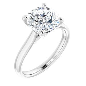 Rings Platinum 8.8 mm Round Engagement Ring Mounting