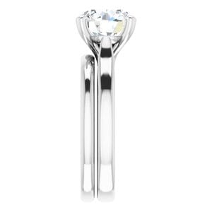 Rings Platinum 8.8 mm Round Engagement Ring Mounting