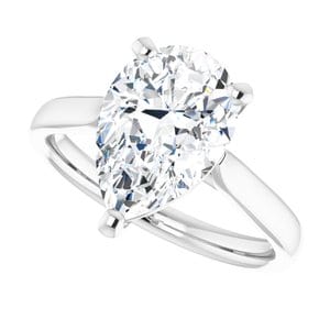 Rings Platinum 12x8 mm Pear Engagement Ring Mounting
