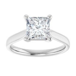 Rings Platinum 6.5 mm Square Engagement Ring Mounting