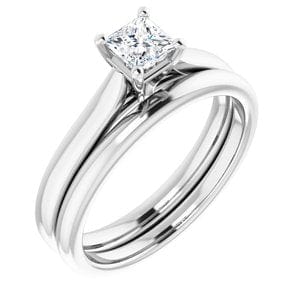 Rings 14K White 4 mm Square Engagement Ring Mounting