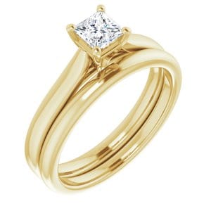 Rings 14K Yellow 4 mm Square Engagement Ring Mounting