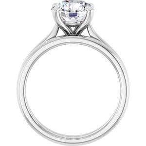 Rings Platinum 8 mm Round Engagement Ring Mounting